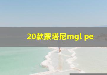 20款蒙塔尼mgl pe